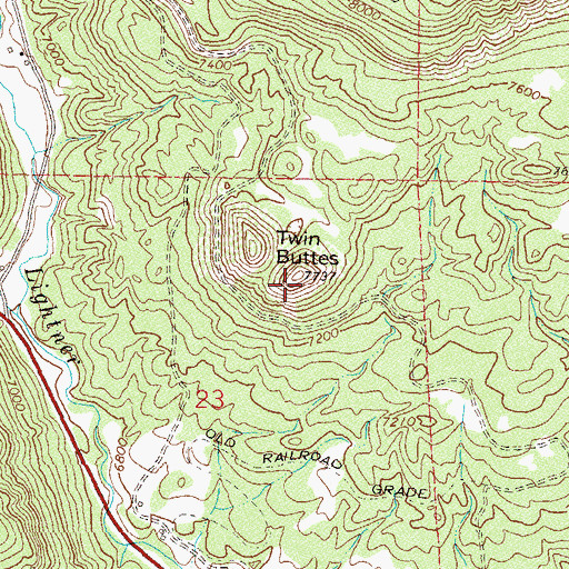 Topographic Map of Twin Buttes, CO