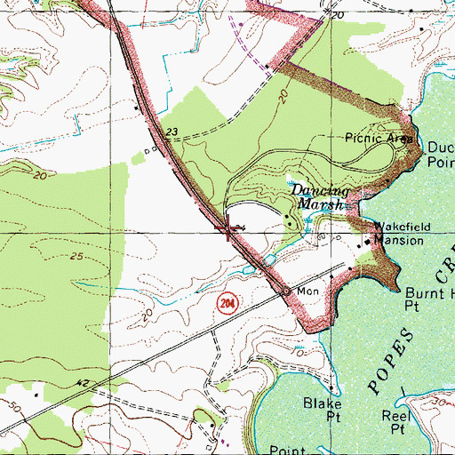 Topographic Map of Wakefield (historical), VA