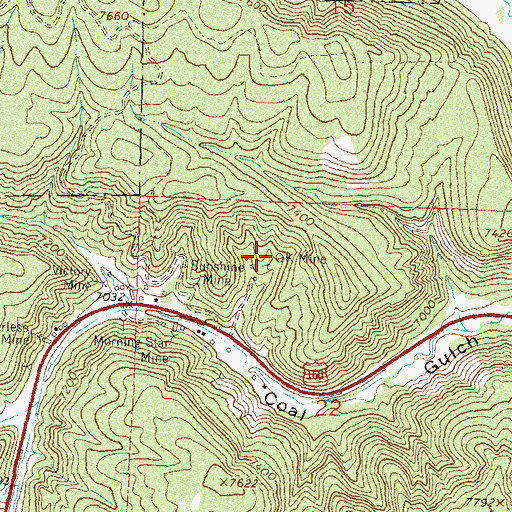 Topographic Map of OK Mine, CO