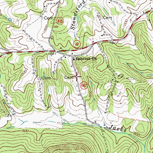 Topographic Map of Arrington Cemetery, VA