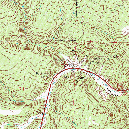 Topographic Map of Victory Mine, CO