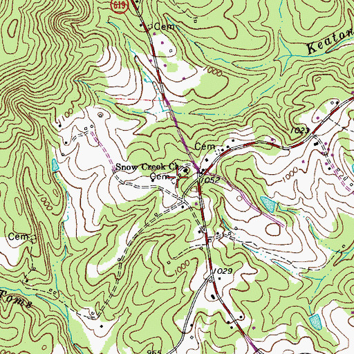 Topographic Map of Brodie Cemetery, VA