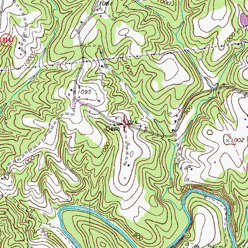 Topographic Map of Byrd Cemetery, VA