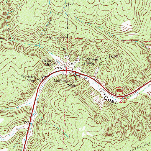 Topographic Map of Morning Star Mine, CO