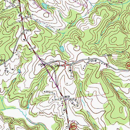 Topographic Map of Cook Cemetery, VA