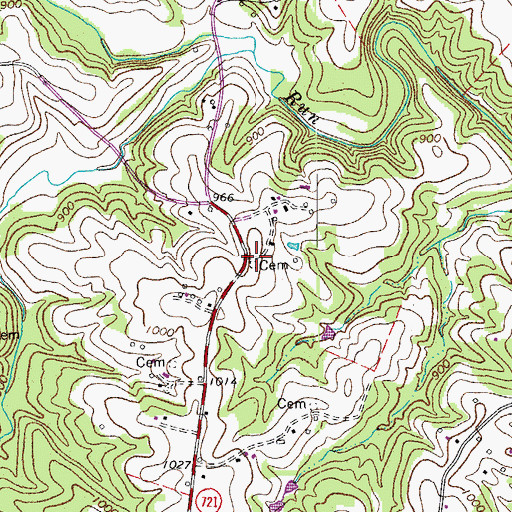 Topographic Map of Cooper Cemetery, VA