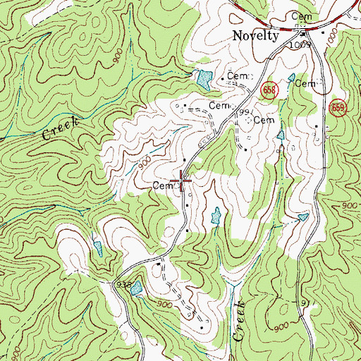 Topographic Map of Cundiff Cemetery, VA