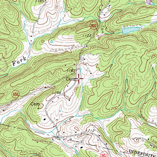 Topographic Map of Davis Cemetery, VA