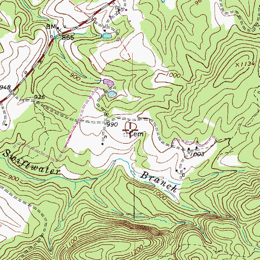 Topographic Map of Davis-Martin Cemetery, VA