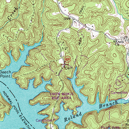Topographic Map of Dehart-Jones-Prillaman Cemetery, VA