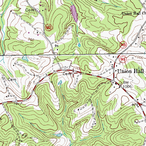 Topographic Map of Ellis Cemetery, VA