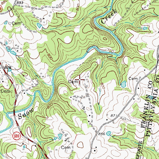 Topographic Map of Gregory Cemetery, VA