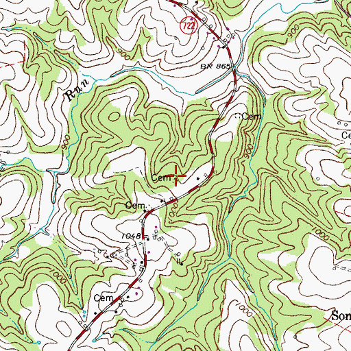Topographic Map of Gregory-Greer Cemetery, VA