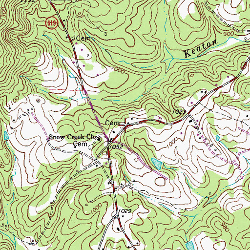 Topographic Map of Grindstaff Cemetery, VA