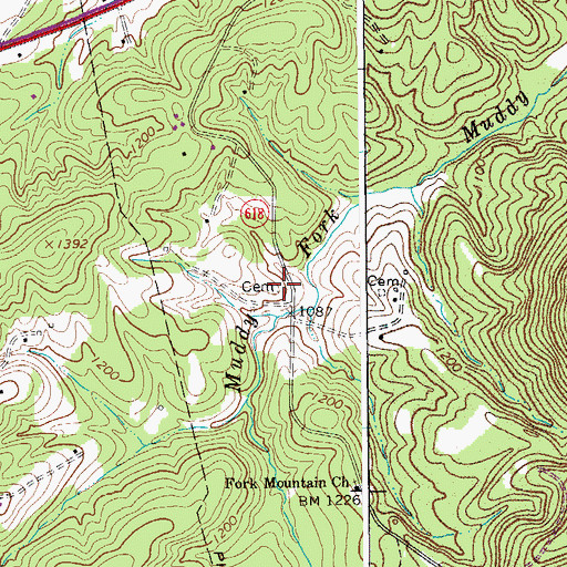 Topographic Map of Holcomb Cemetery, VA