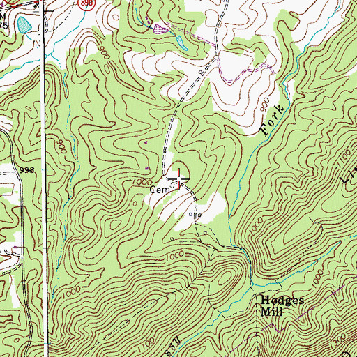Topographic Map of Jamison Cemetery, VA