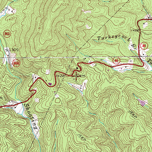 Topographic Map of McAlexander Cemetery, VA