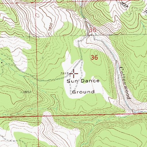 Topographic Map of Sundance Ground, CO