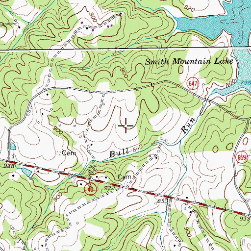 Topographic Map of Perdue Cemetery, VA
