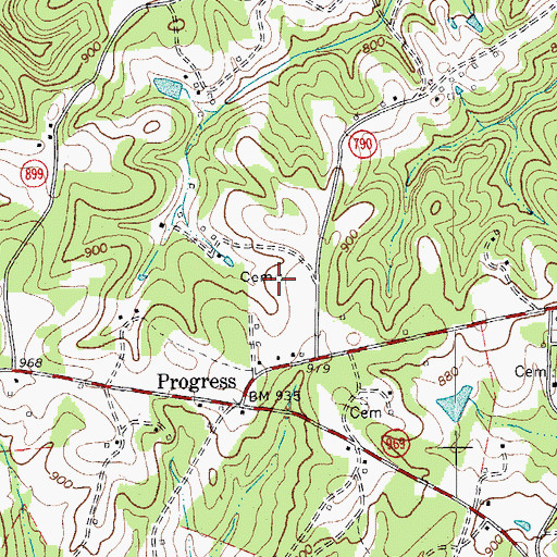 Topographic Map of Potter Cemetery, VA