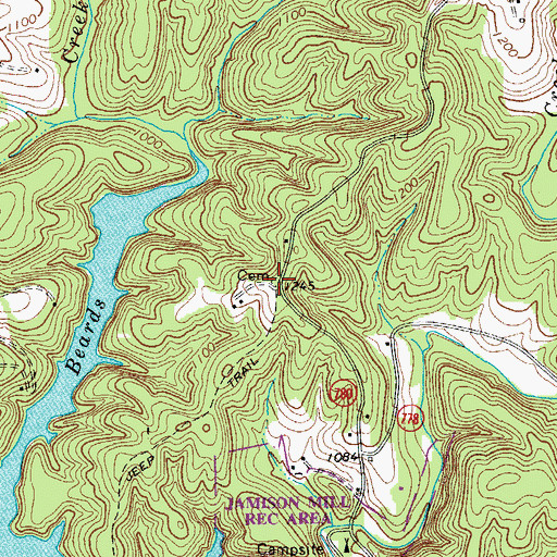Topographic Map of Prillaman Cemetery, VA