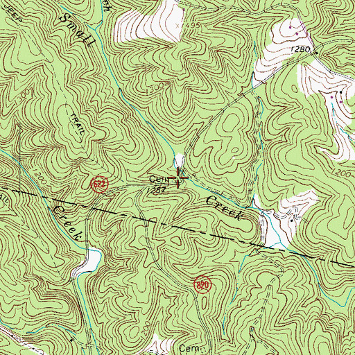 Topographic Map of Rakes-Thomas Cemetery, VA