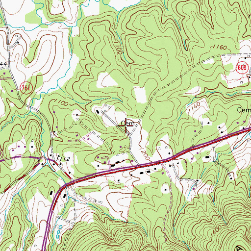 Topographic Map of Ramsey Cemetery, VA