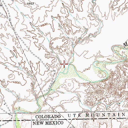 Topographic Map of Aztec Wash, CO