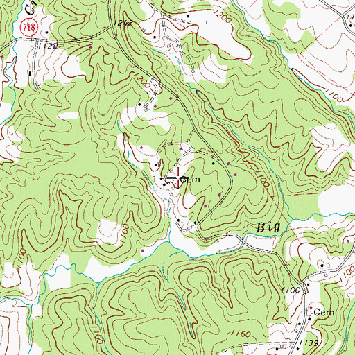 Topographic Map of Sink Cemetery, VA