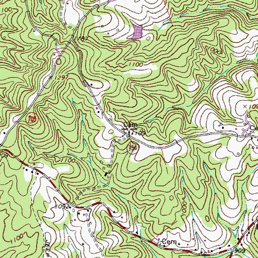 Topographic Map of Smith Cemetery, VA