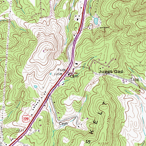 Topographic Map of Starkey-Barbour Cemetery, VA