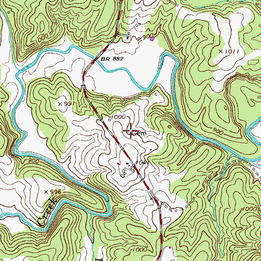 Topographic Map of Stone Cemetery, VA