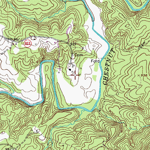 Topographic Map of Taylor Cemetery, VA