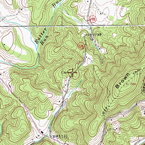 Topographic Map of Turner Cemetery, VA