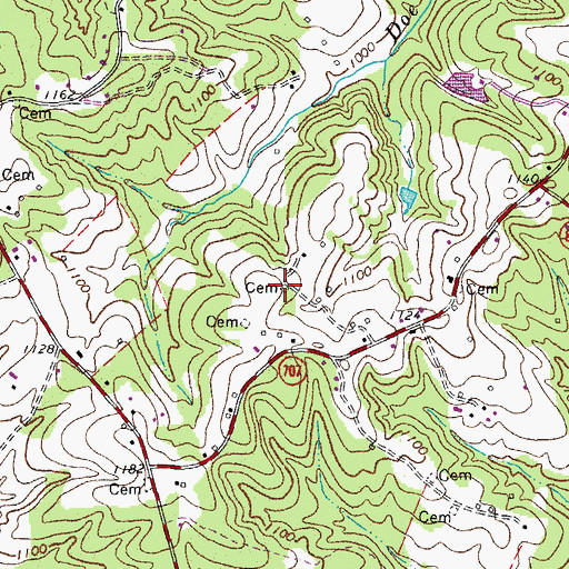 Topographic Map of Wimmer-Hall Cemetery, VA