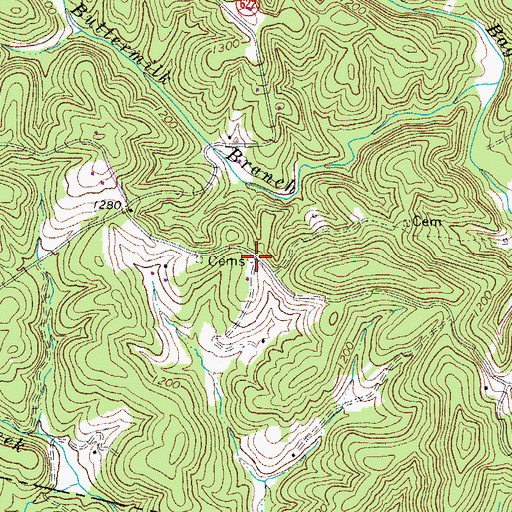 Topographic Map of Whorley Cemetery, VA