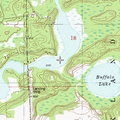 Topographic Map of Danbury Flowage, WI