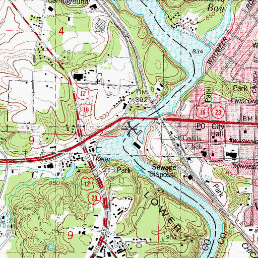 Topographic Map of Kilbourn Dam, WI