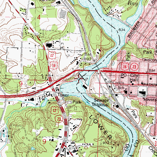 Topographic Map of Kilbourn Flowage 7746, WI