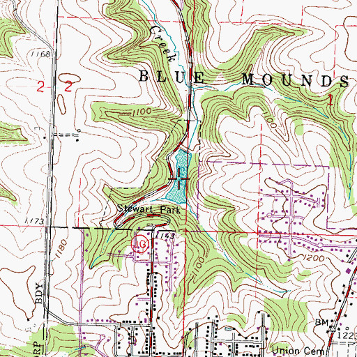 Topographic Map of Stewart Lake 2, WI