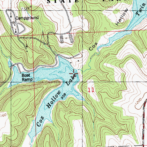 Topographic Map of Cox Hollow Number One Dam, WI