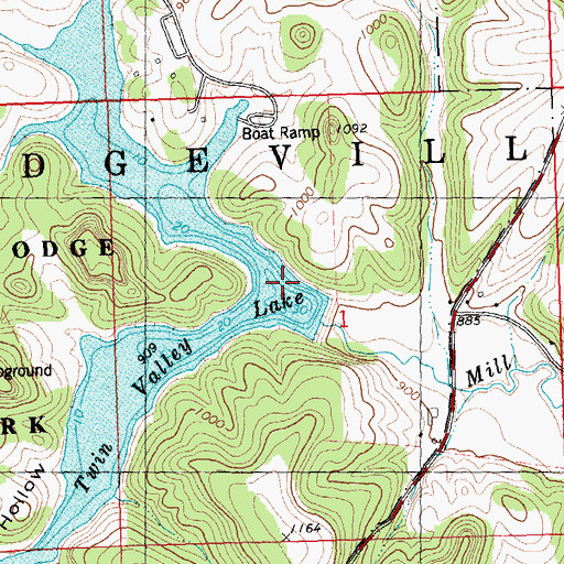 Topographic Map of Twin Valley Lake 6.07, WI