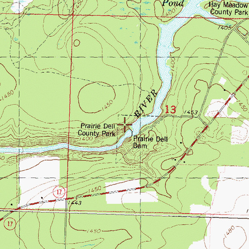 Topographic Map of Prairie Dells Pond 179, WI