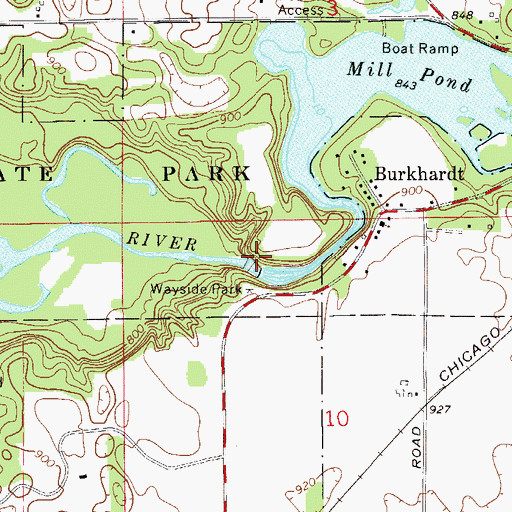 Topographic Map of Willow Falls WP 195 Dam, WI