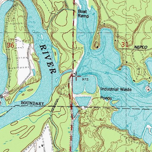 Topographic Map of Nepco Lake Dam, WI