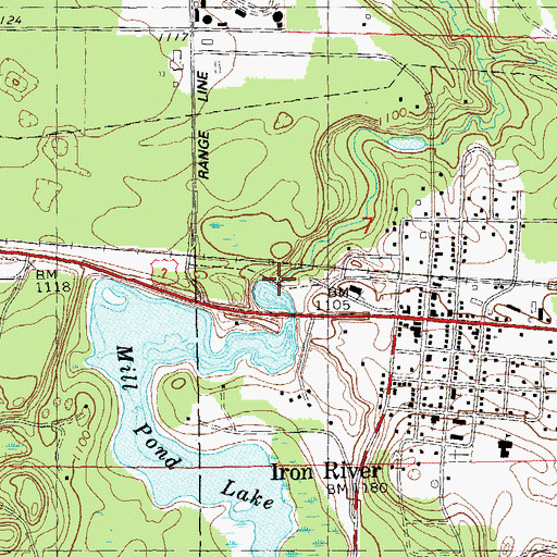 Topographic Map of Iron River Light and Power Company WP182 Dam, WI