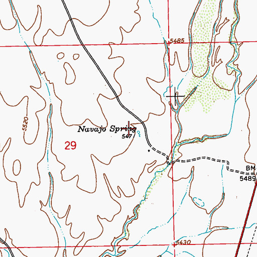 Topographic Map of Navajo Spring, CO