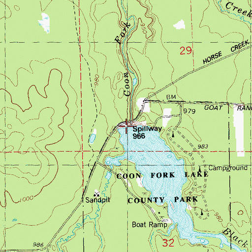 Topographic Map of Coon Creek 2WP1678 Dam, WI