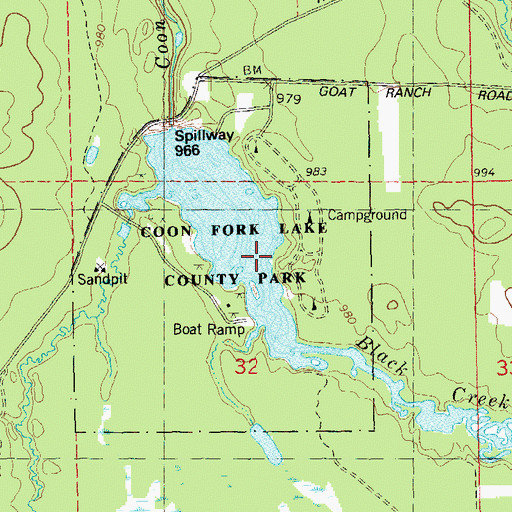 Topographic Map of Coon Fork Lake, WI