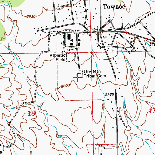 Topographic Map of Ute Mountain Tribal Cemetery, CO